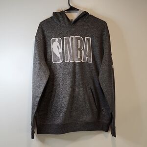 NBA Basketball Hoodie Pullover Sweatshirt Men's Sz Large Gray/White EUC NICE!